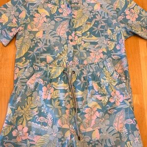 NWT Vintage Summer Swim Suit and Shirt Cabana set